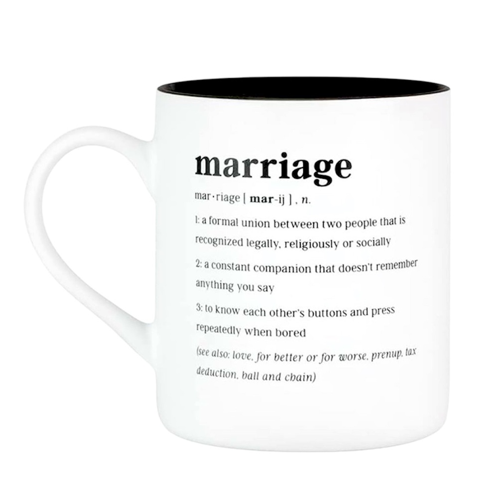 Marriage Dictionary Definition Funny Ceramic Mug - NWT